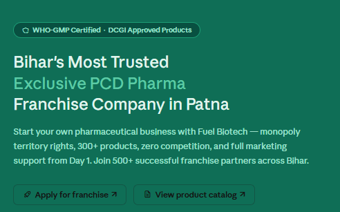 Exclusive PCD Pharma Franchise Company in Patna